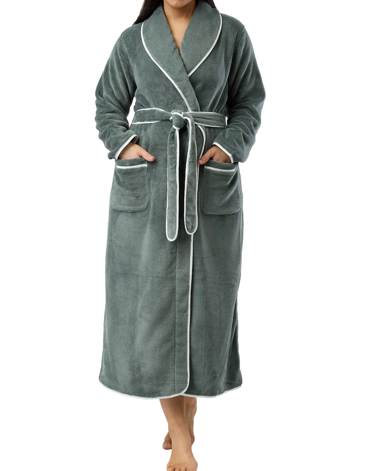 SATIN TRIM ROBE - LONG 130cm