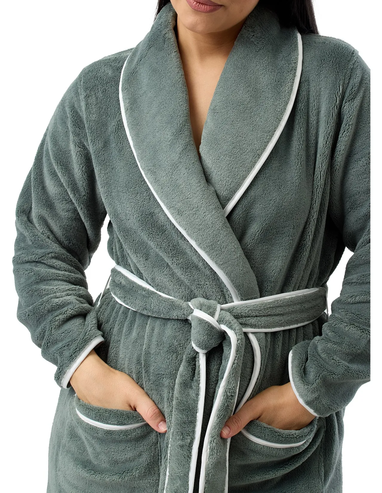 SATIN TRIM ROBE - LONG 130cm