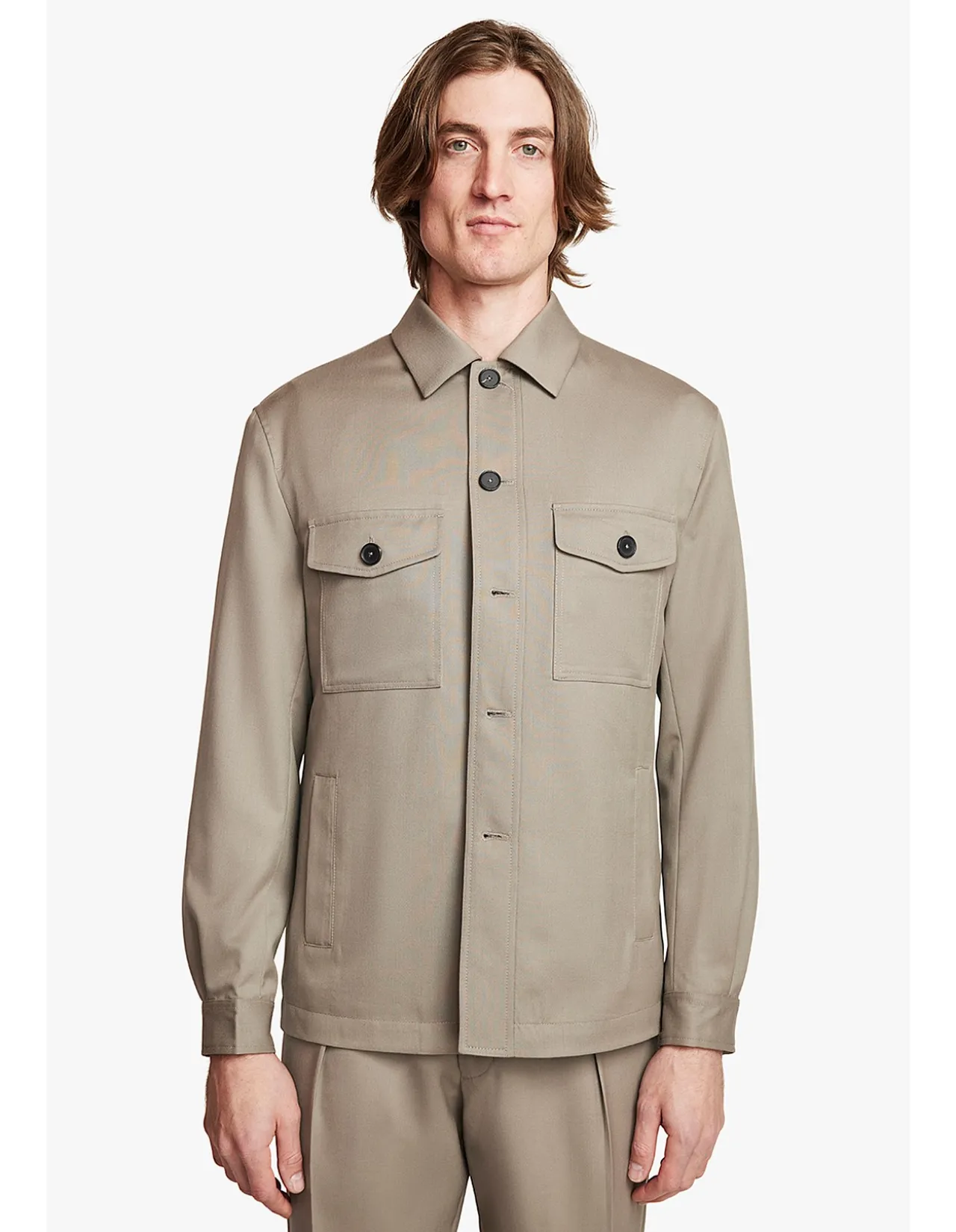 Saunder Tailored Wool Twill Casual Jacket