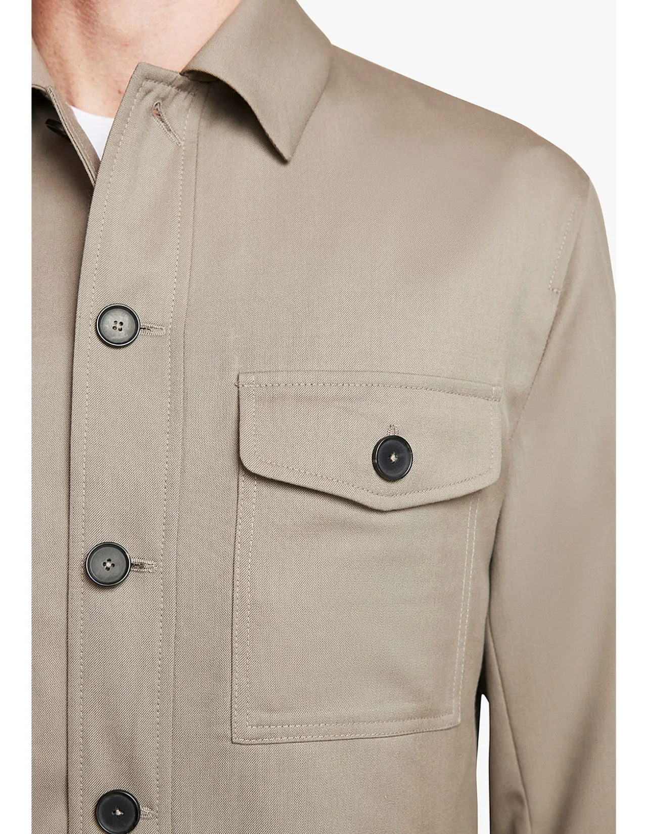 Saunder Tailored Wool Twill Casual Jacket
