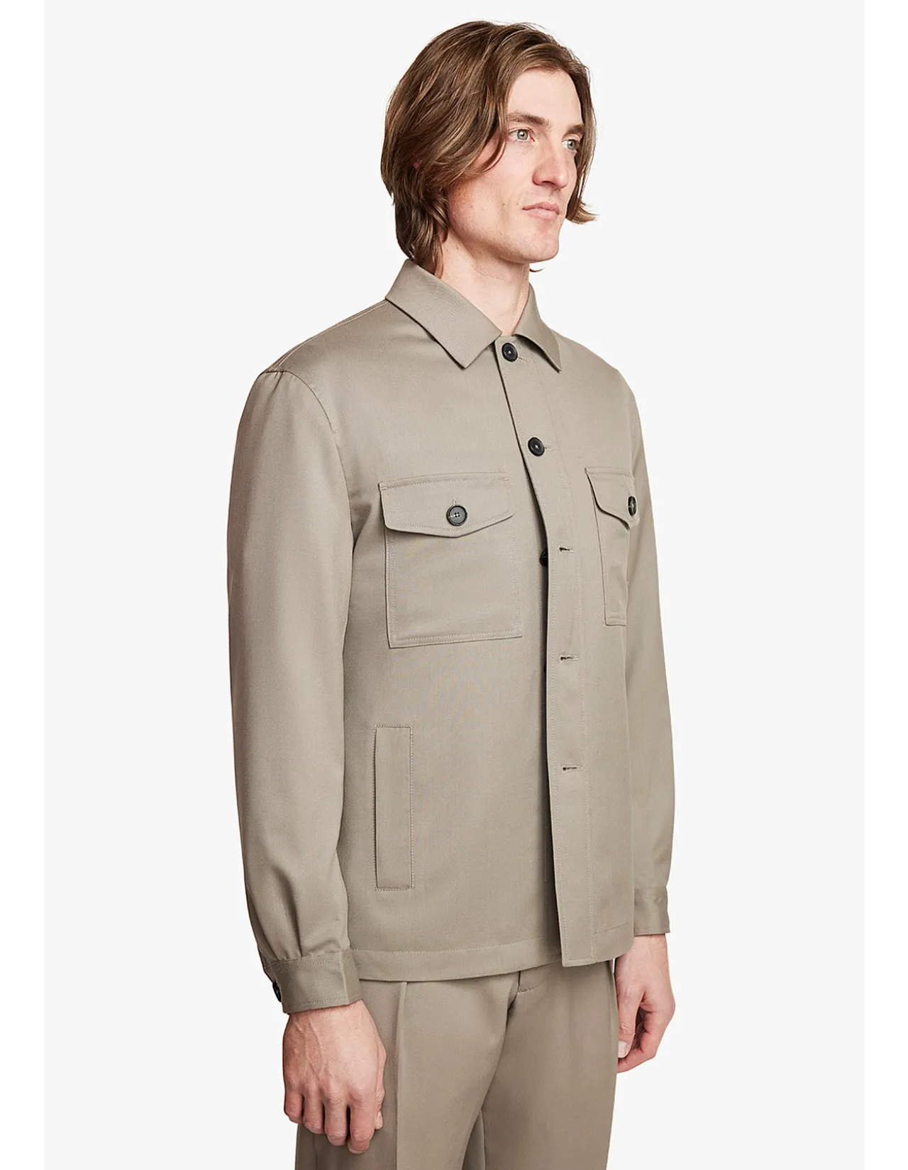 Saunder Tailored Wool Twill Casual Jacket