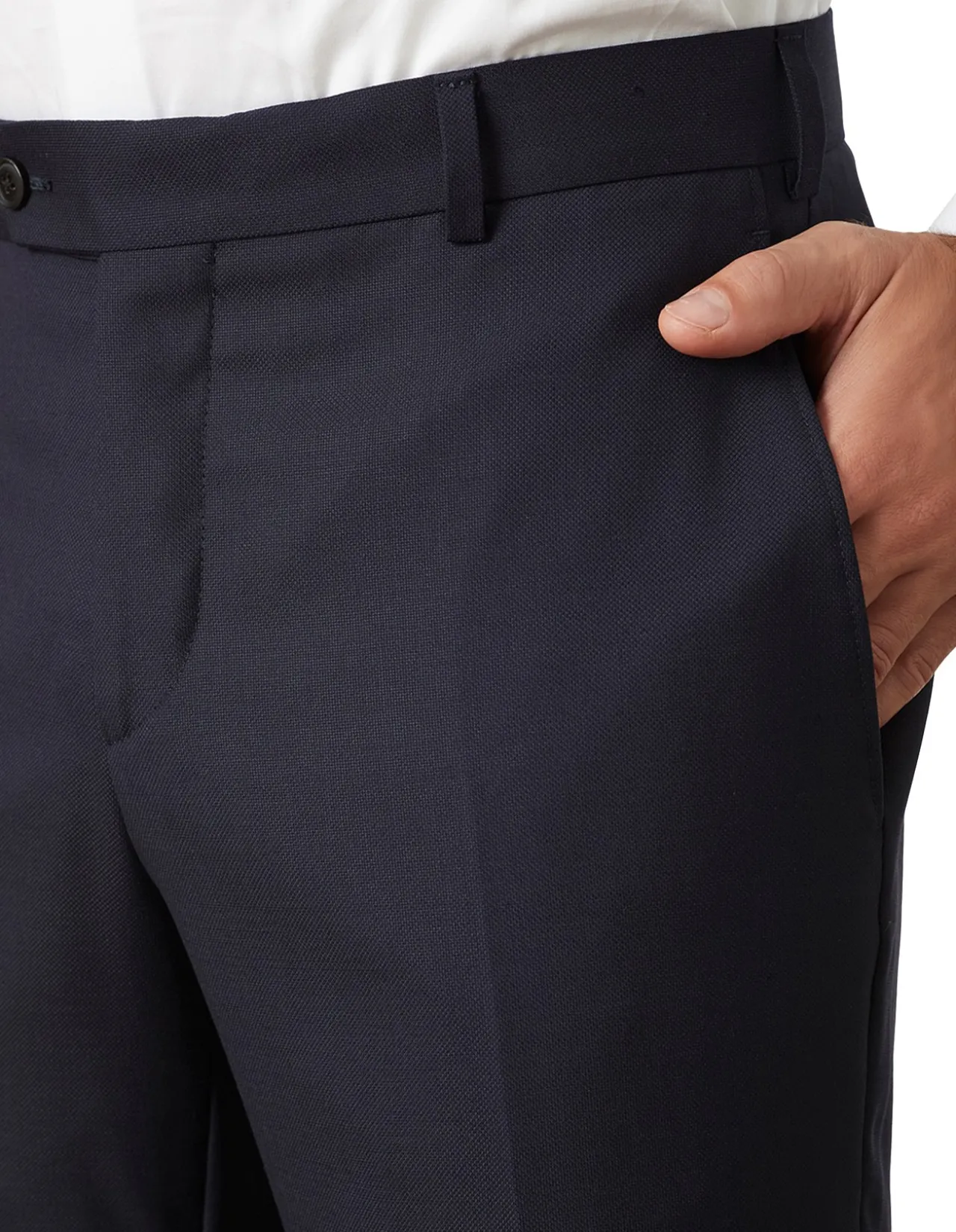 SAUNDERS NAVY SLIM TROUSER