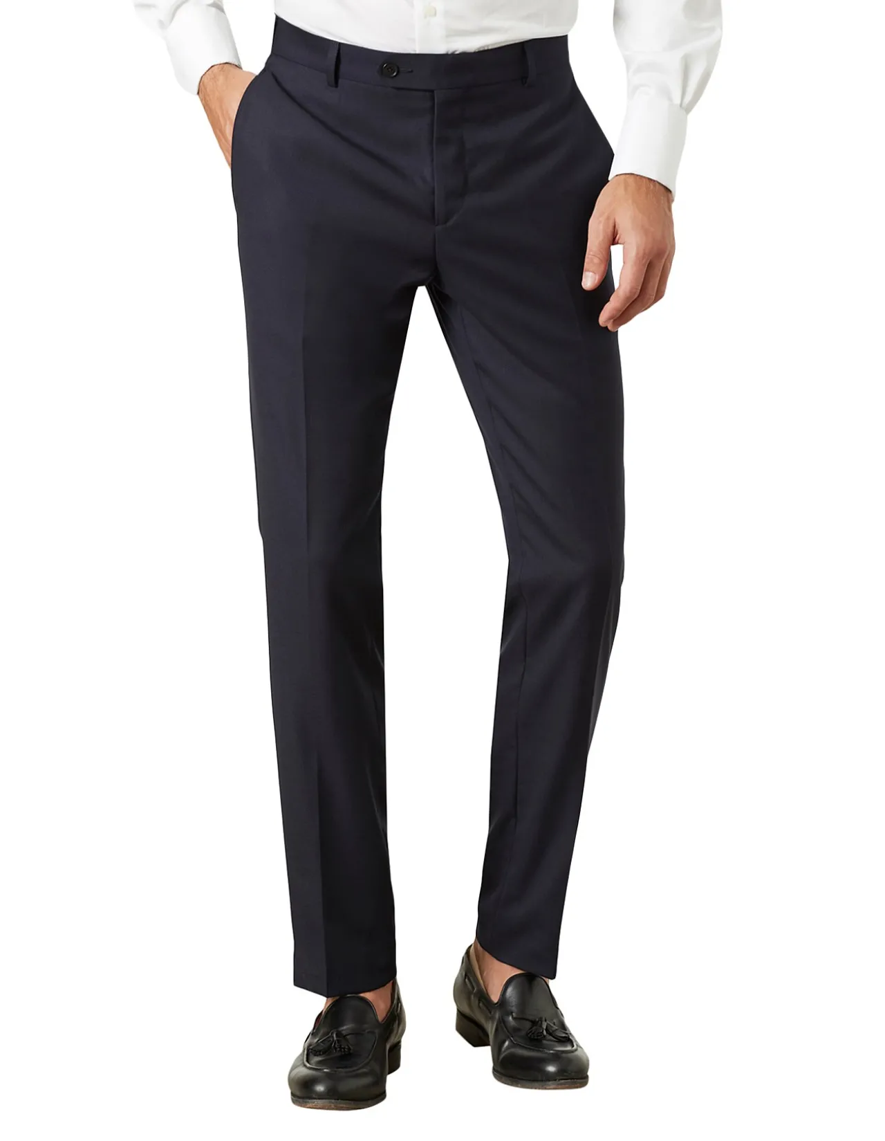SAUNDERS NAVY SLIM TROUSER