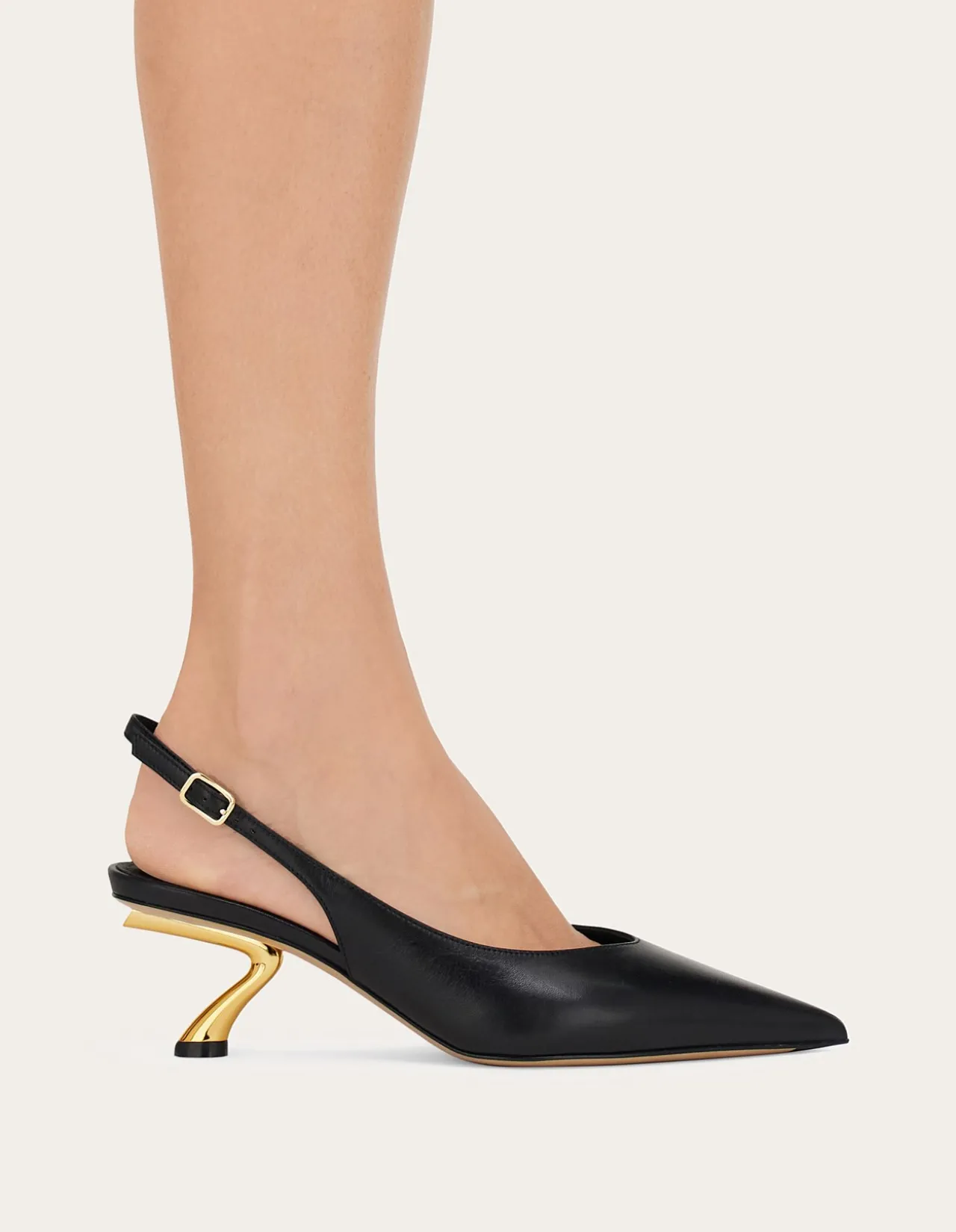 SCULPTURAL HEEL SLINGBACK