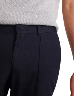 SEAM LINEN COTTON CREPE PANTS
