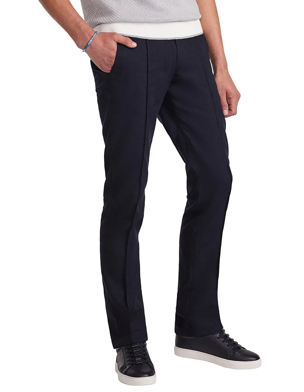 SEAM LINEN COTTON CREPE PANTS