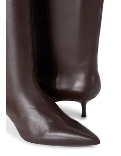 Sebastian Leather Kitten Heel Knee Boots