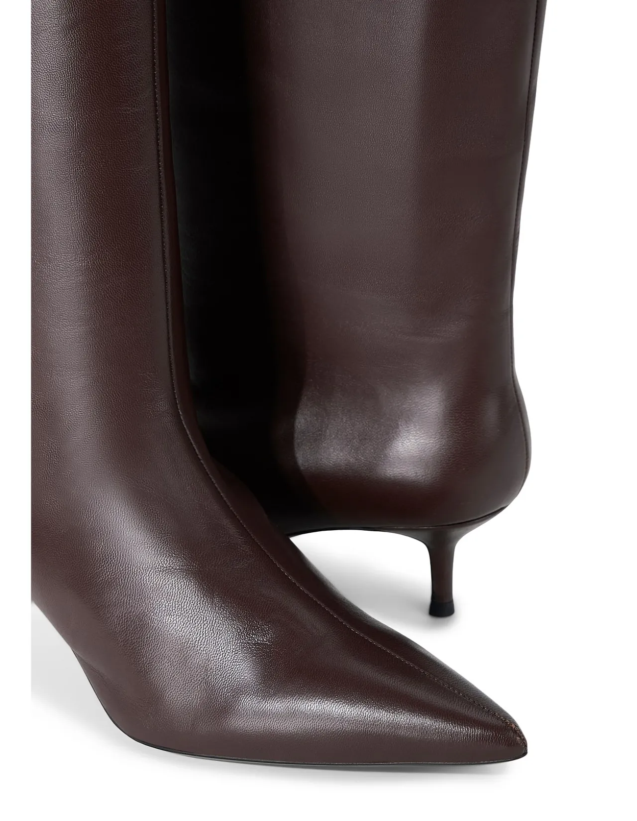 Sebastian Leather Kitten Heel Knee Boots