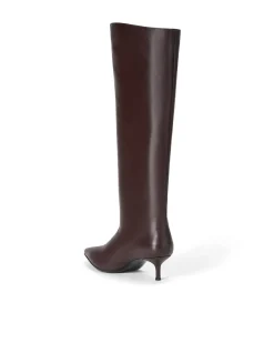 Sebastian Leather Kitten Heel Knee Boots