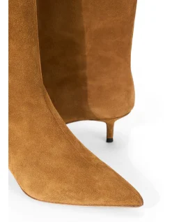 Sebastian Suede Pointed Toe Kitten Heel Boots