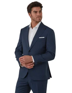 Self Stripe Tailored Fit Peak Lapel Jacket