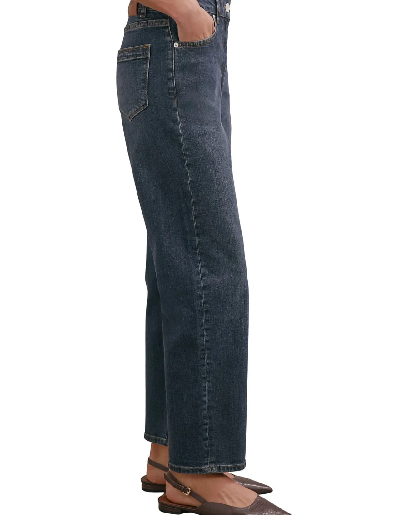 Selin Mid Rise Straight Leg Denim Jeans