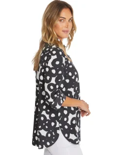 Selma Abstract Print Cotton Long Sleeve Shirt
