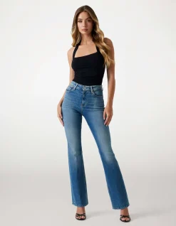 Sexy Flare High Rise Blue Denim Jeans