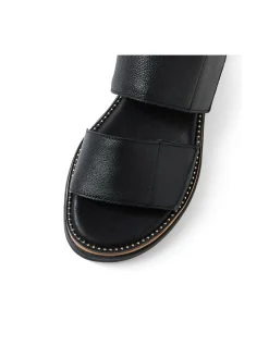 Shani Stud Trim Platform Leather Sandals