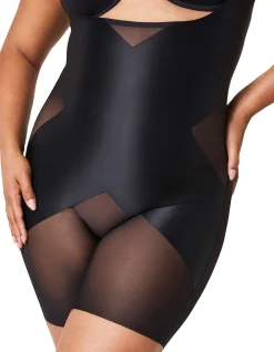 Shaping Satin Open Bust X Midthigh Bodysuit