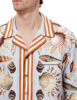 Shell-Print Silk Vanity Shirt