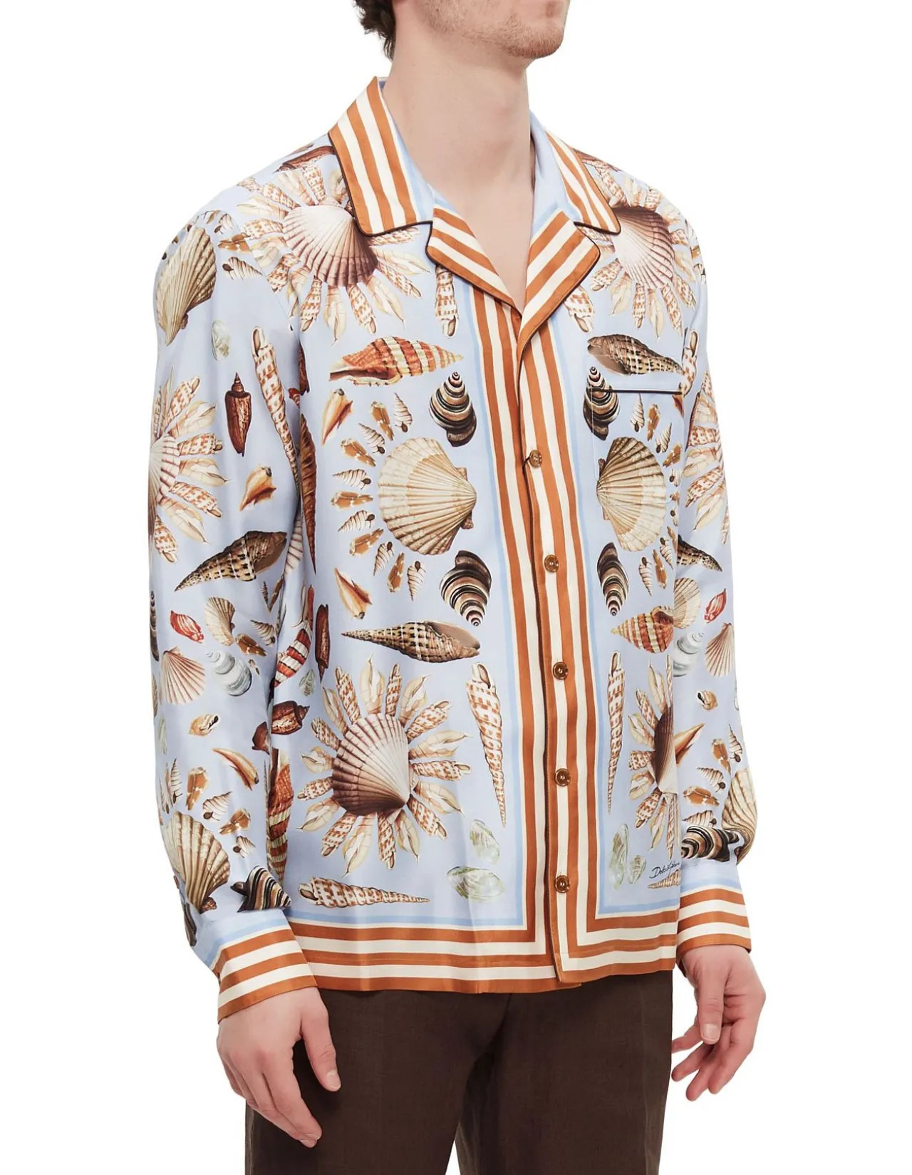 Shell-Print Silk Vanity Shirt