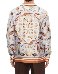 Shell-Print Silk Vanity Shirt