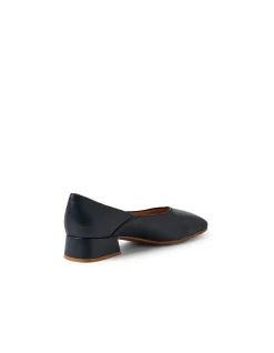 Shimma Square Toe Low Heel Leather Pumps