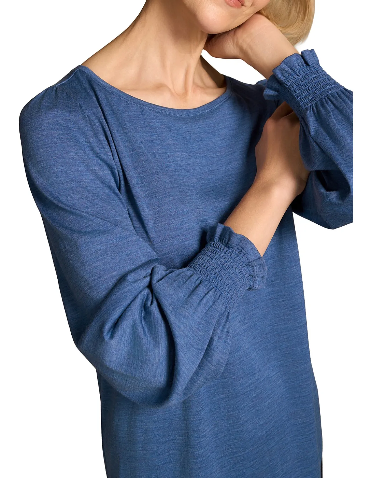 Shirred Cuff Merino Top