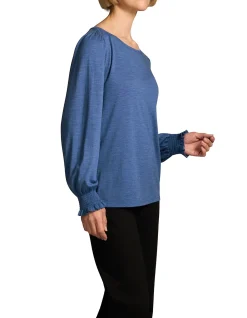 Shirred Cuff Merino Top