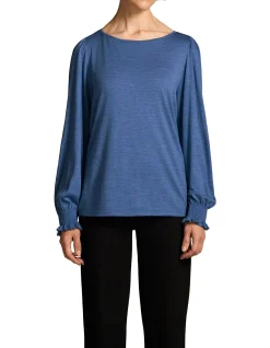 Shirred Cuff Merino Top