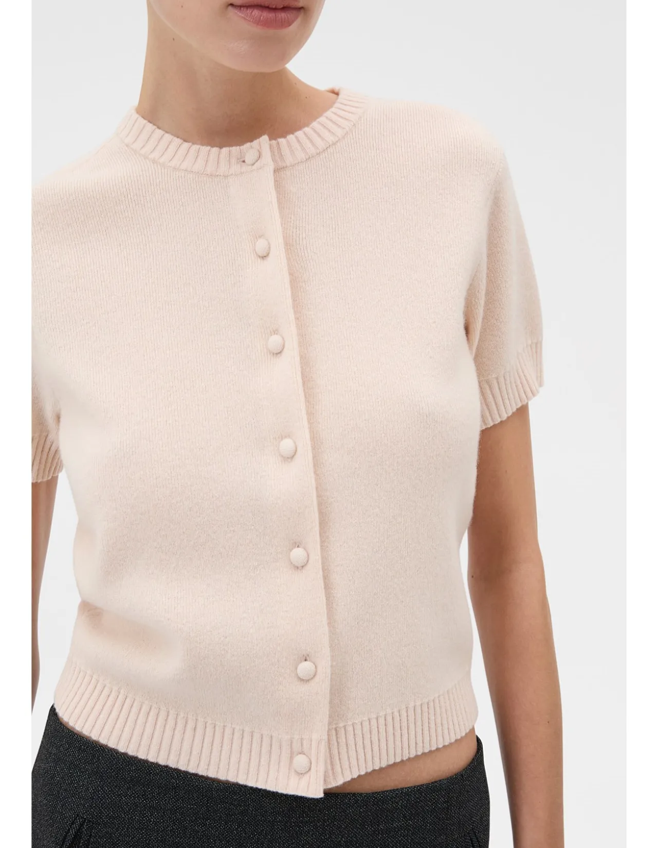 Short Sleeve Crew Cardigan