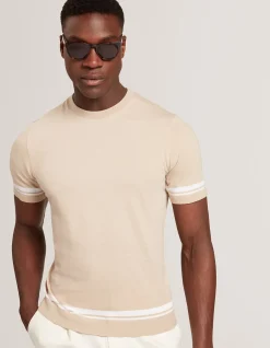 SHORT SLEEVE EAUTS CREW NECK KNITTED SHIRT
