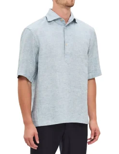 SHORT SLEEVE RELAXED FIT LINEN SHIRT