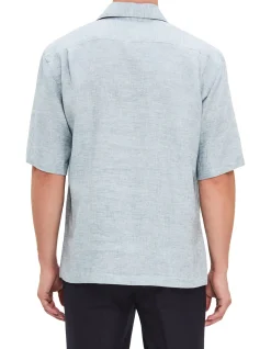 SHORT SLEEVE RELAXED FIT LINEN SHIRT