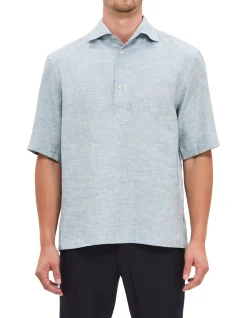 SHORT SLEEVE RELAXED FIT LINEN SHIRT