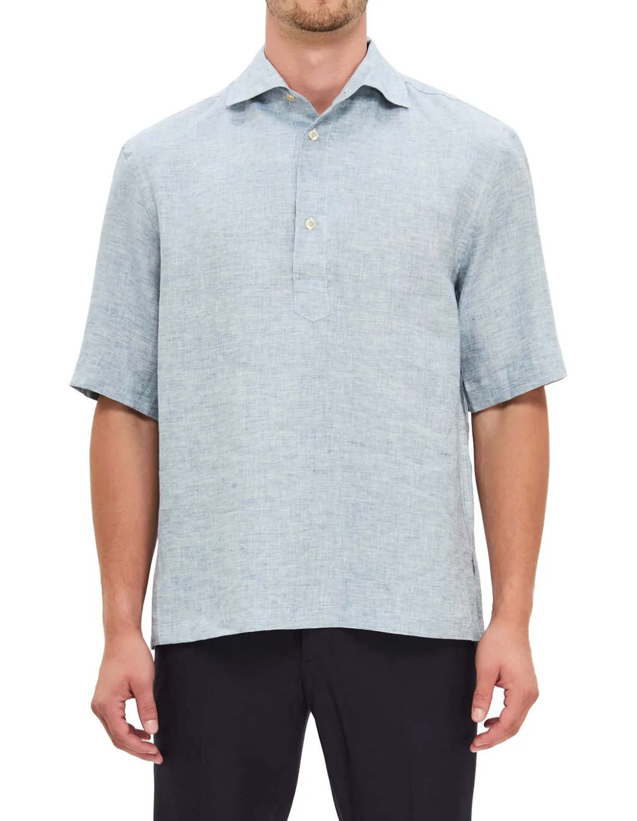 SHORT SLEEVE RELAXED FIT LINEN SHIRT