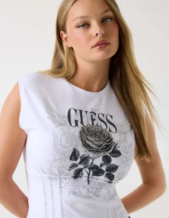 Short Sleeve Rocker Rose Smocked T-Shirt