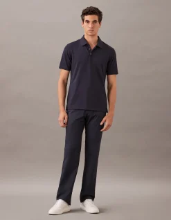 Short Sleeve Stripe Strech Jacquard Polo