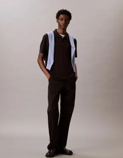 Short Sleeve Stripe Strech Jacquard Polo