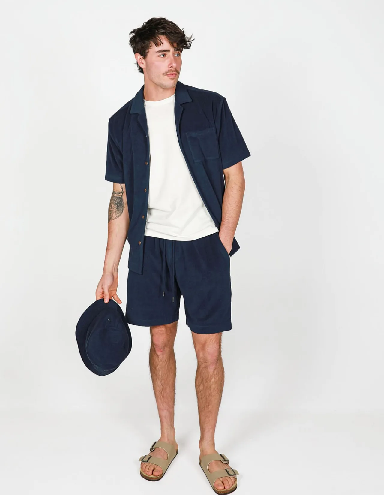 SHORT SLEEVE TOWELING COTTON POLY RELAXED SHIRT