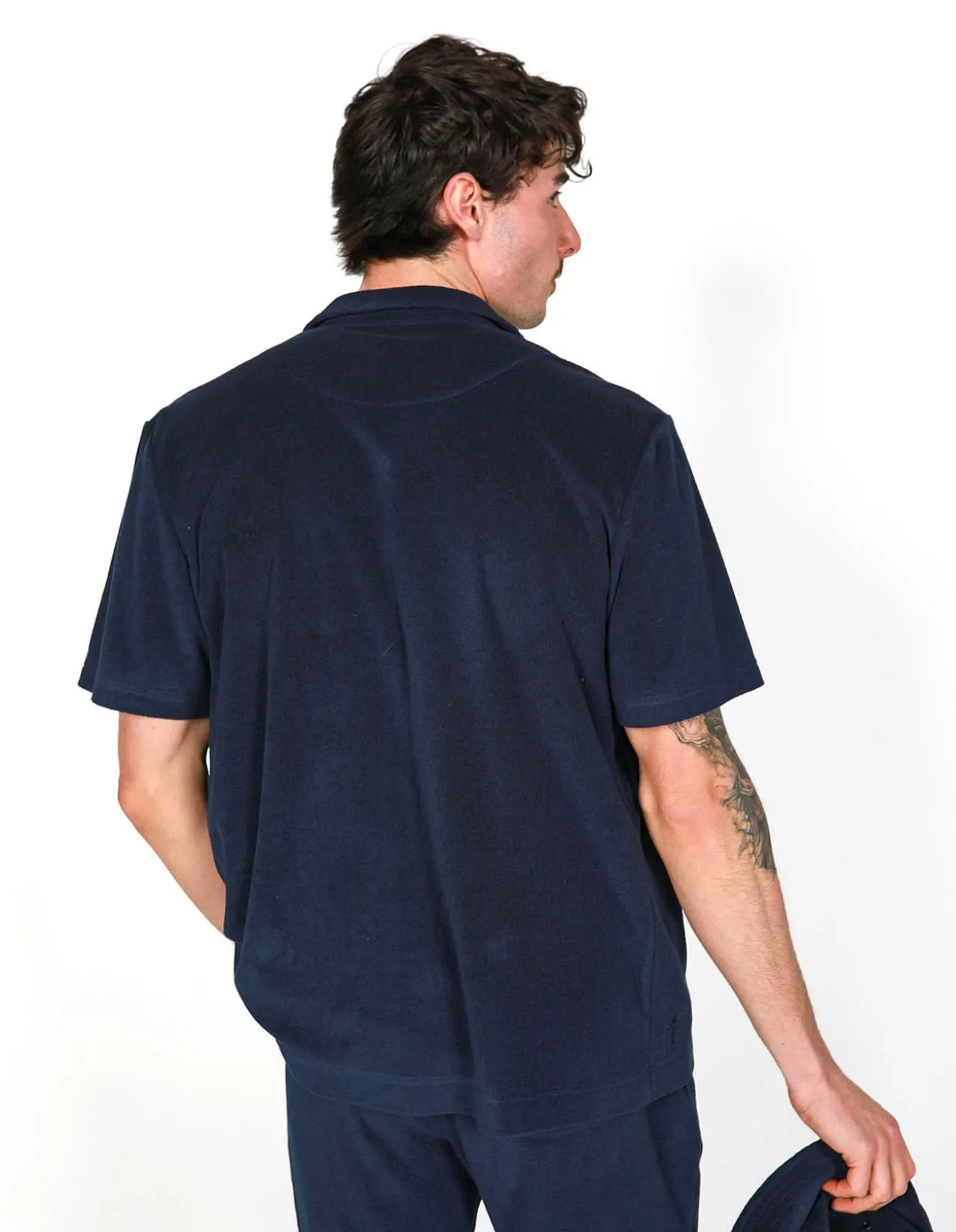 SHORT SLEEVE TOWELING COTTON POLY RELAXED SHIRT
