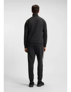 Side-stripe sweatshirt with circle jacquard