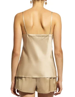 silk cami v neck sleeveless top