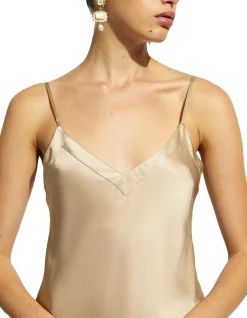 silk cami v neck sleeveless top