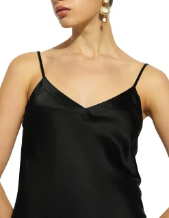 silk cami v neck sleeveless top