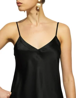 silk cami v neck sleeveless top