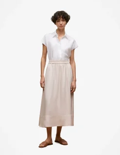 Silk Twill Cap Sleeve Shirt