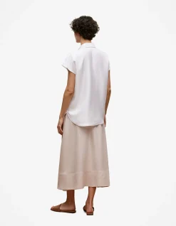 Silk Twill Cap Sleeve Shirt