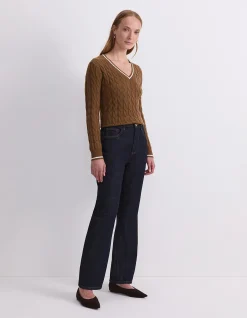 Simmi High Rise Straight Leg Cotton Jean
