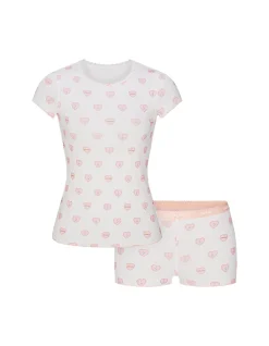SKIMS POINTELLE BABY TEE & SHORT SET