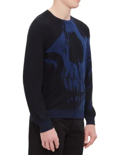 Skull Graphic Long Sleeve Crew Neck
