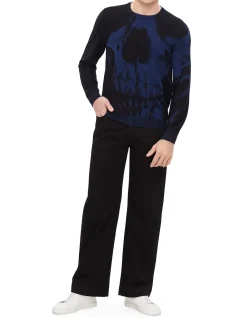 Skull Graphic Long Sleeve Crew Neck