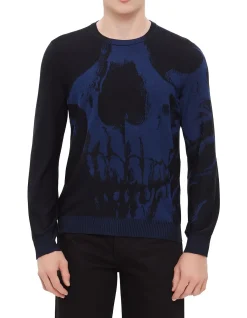 Skull Graphic Long Sleeve Crew Neck